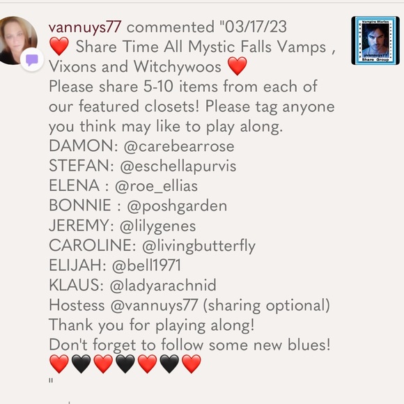 ♥️🖤 IM FEATURED 3/17/23 🖤♥️. VAMPIRE DIARIES SHARE GROUP ♥️🖤 - Picture 6 of 6